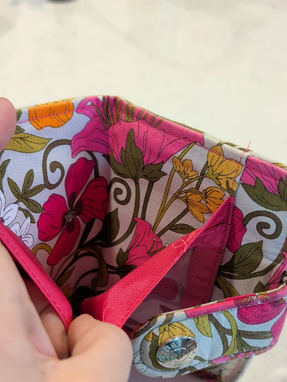 Vera Bradley Quilted Floral Zip Wallet - Pink Floral